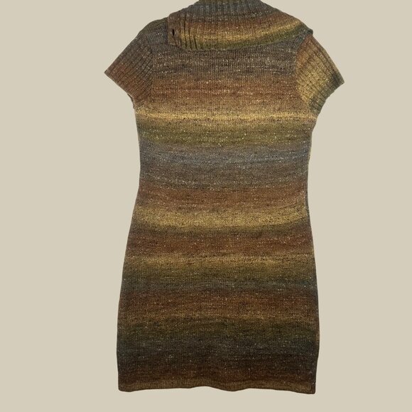 Dressbarn XL Womens Cowl Neck Sweater Dress Multicolor Fall Earth Tones Neutral - Picture 2 of 11